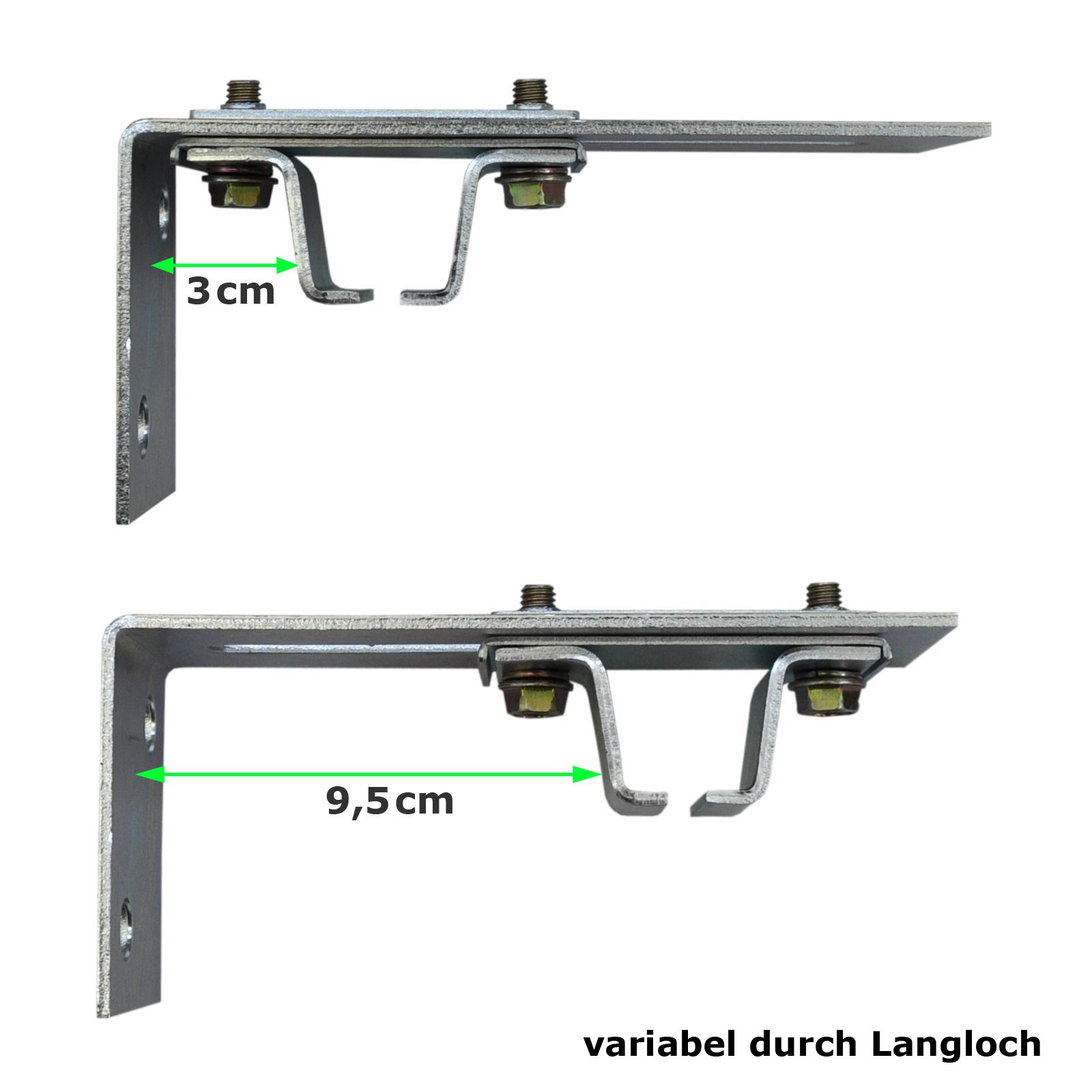 30108_30197_1b Wandhalterung für Deckenlaufschienen, variabel einstellbar