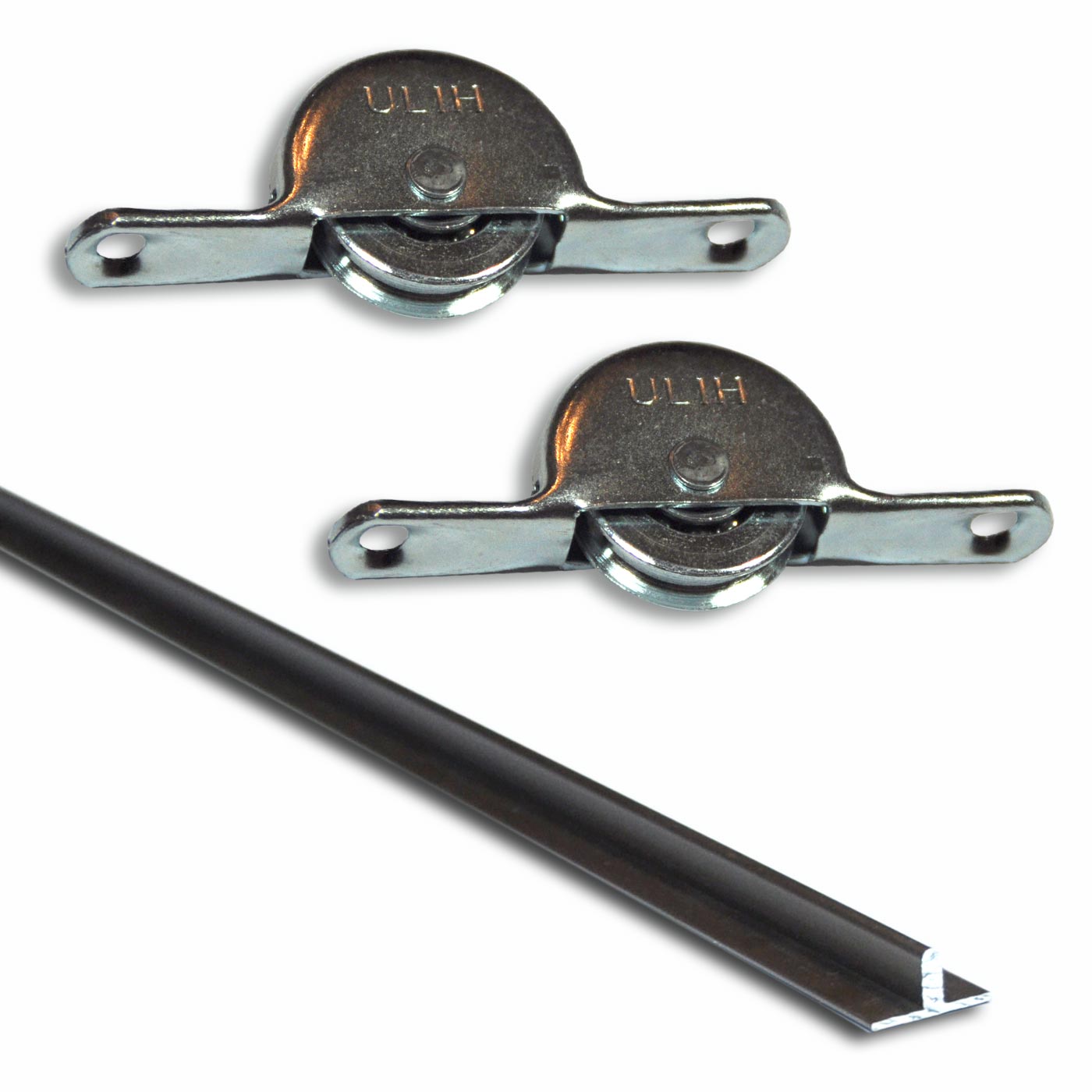 30118_30119_galerie Set: Möbelschiene 2,4 m + 2 Laufrollen