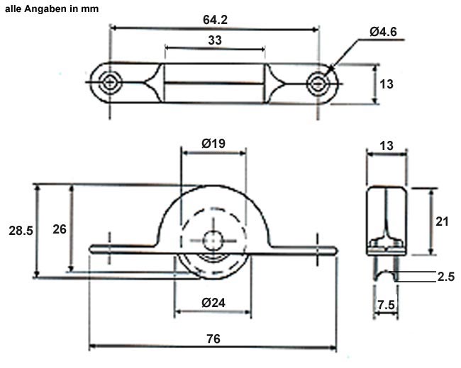 30119_1e Laufrolle für Möbellaufschiene