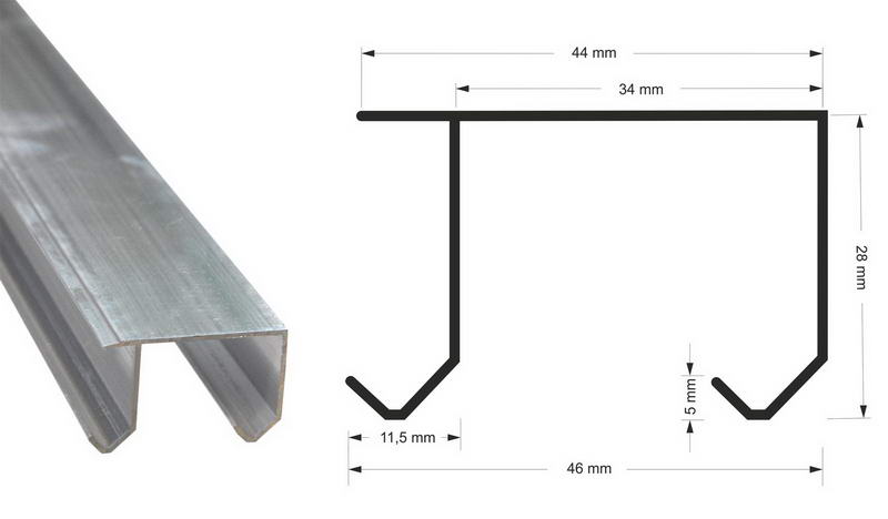 Decken-Doppellaufschienen aus Aluminium