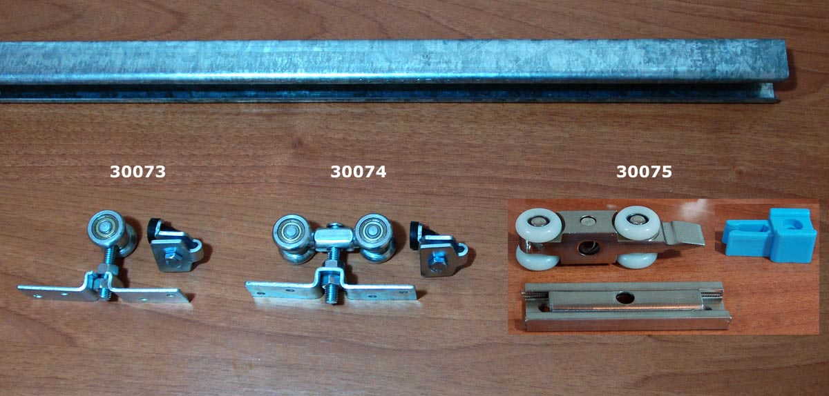 schiebetuerbeschlaege Laufschiene Alu 3 m + Beschlagset bis 90 kg