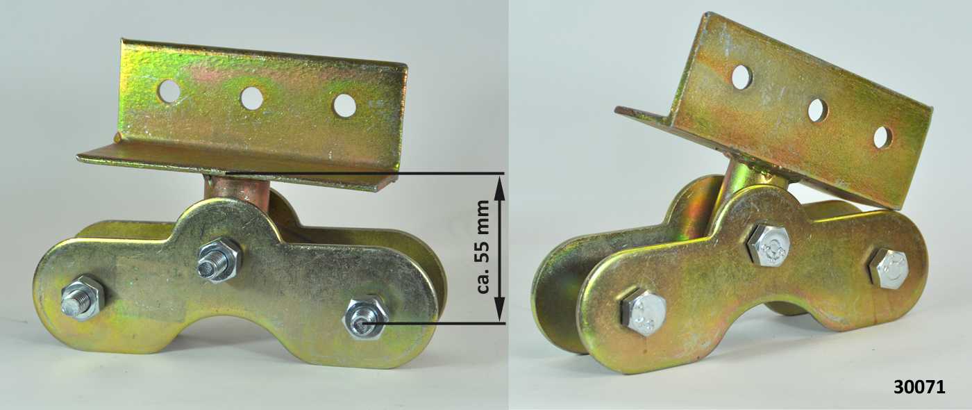 30071_montage2DbXig5qt9XpXa Tandem Rollenwagen mit 2 Torrollen Ø 7,5 cm Nylon