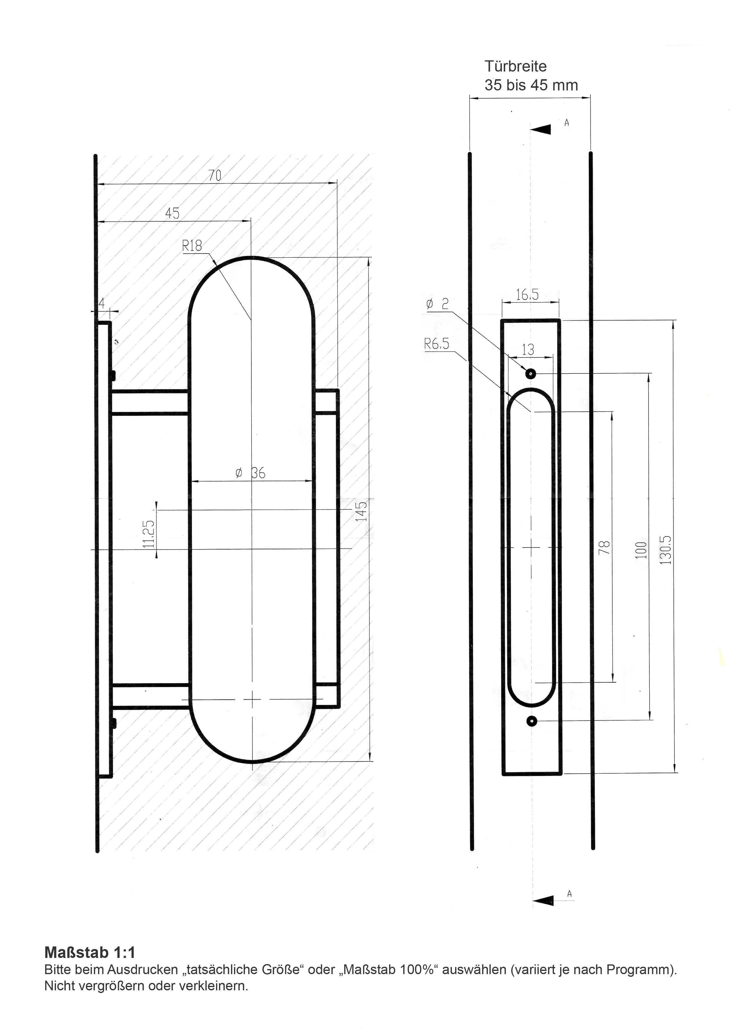 30391_einbau02 Schloss für Schiebetüren - rechteckige Form