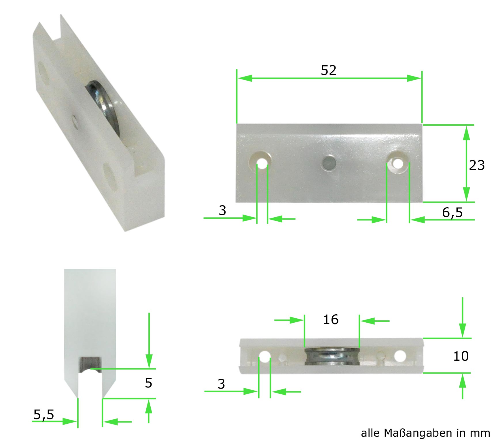 30322_1b Laufrolle für Bodenschiene