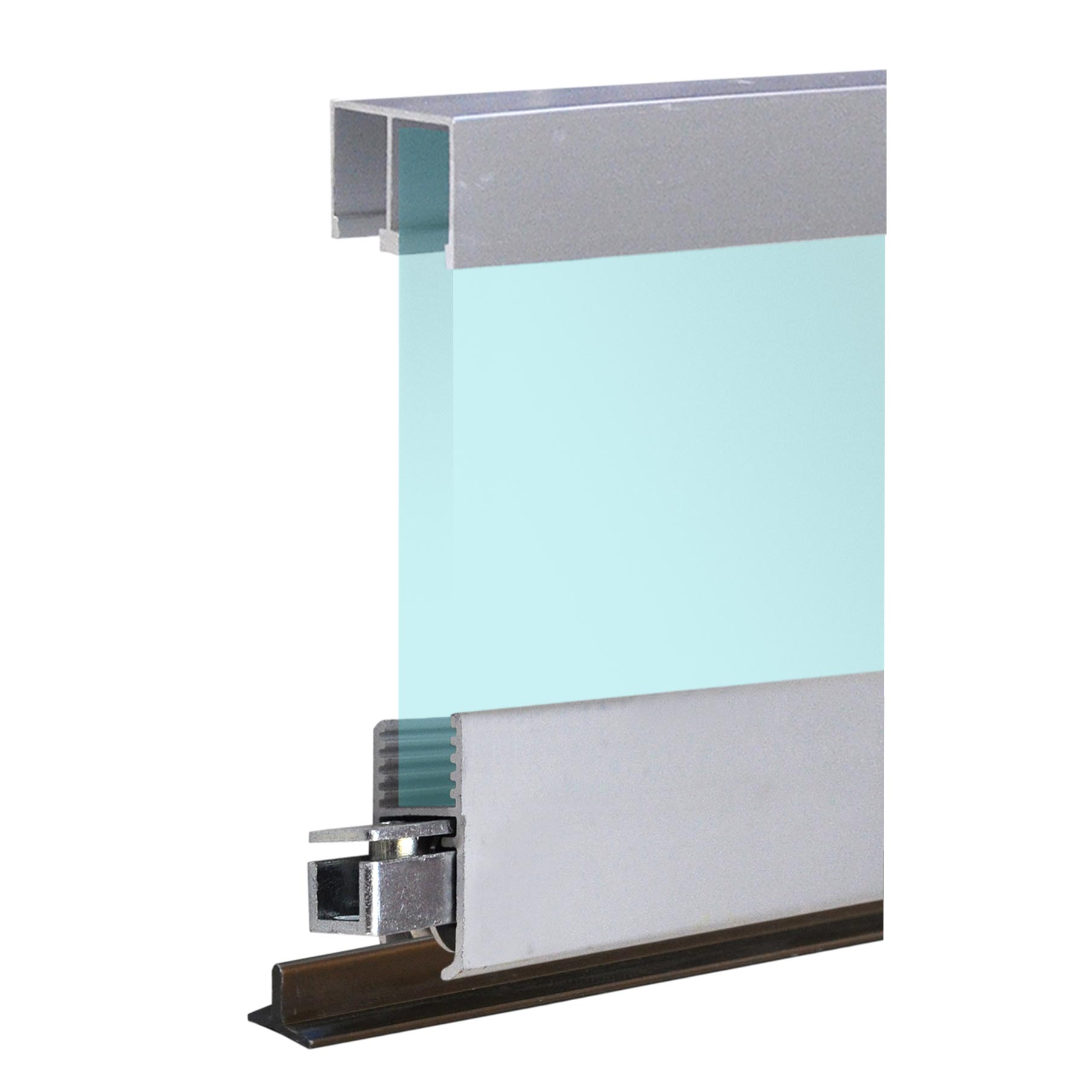 neu1 Einfachschiene 0,9m + Montageschiene + Laufrollen + Deckenführung