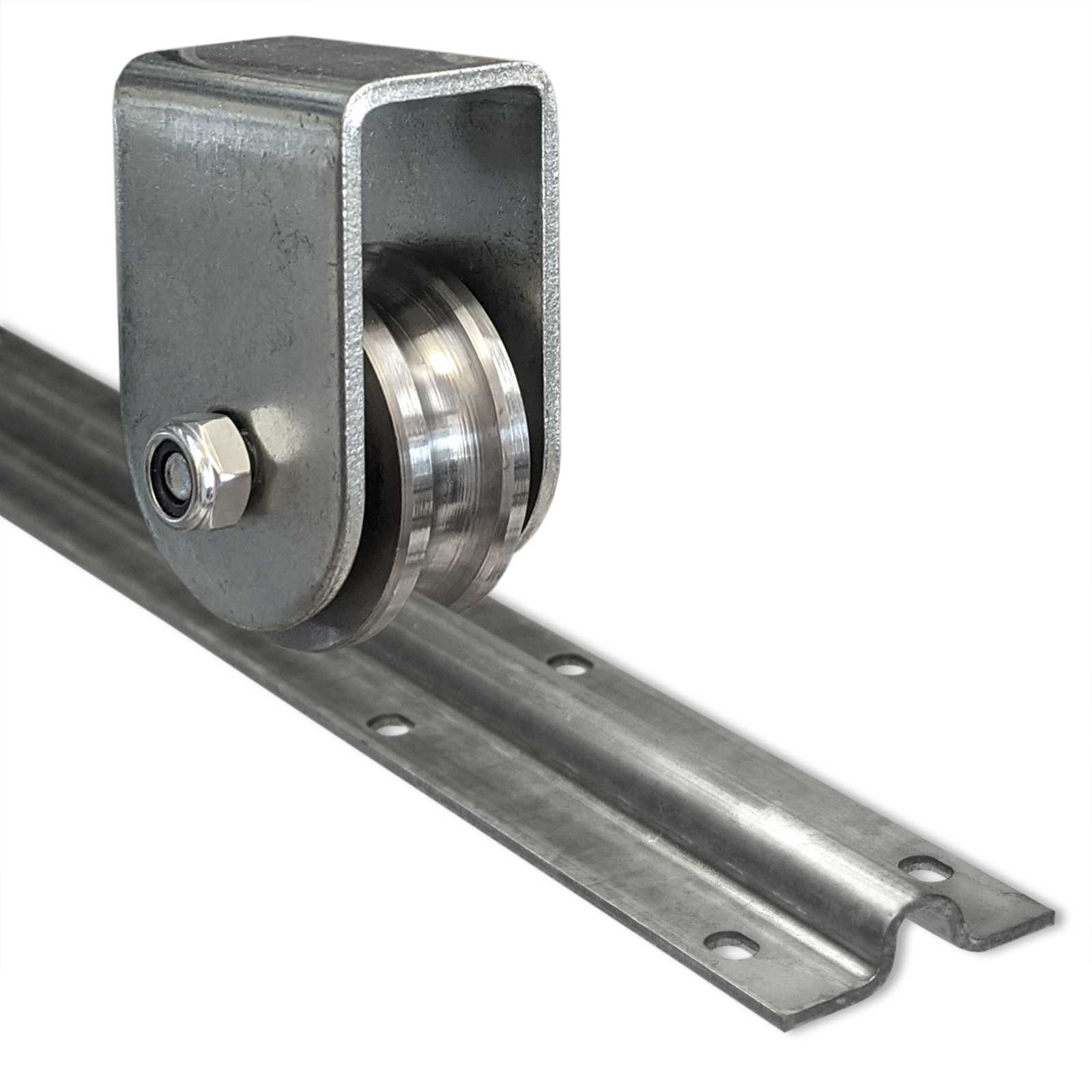 30201-30200-30062_1b 3m Schiene Rundprofil + Stahlrollen Ø 62mm