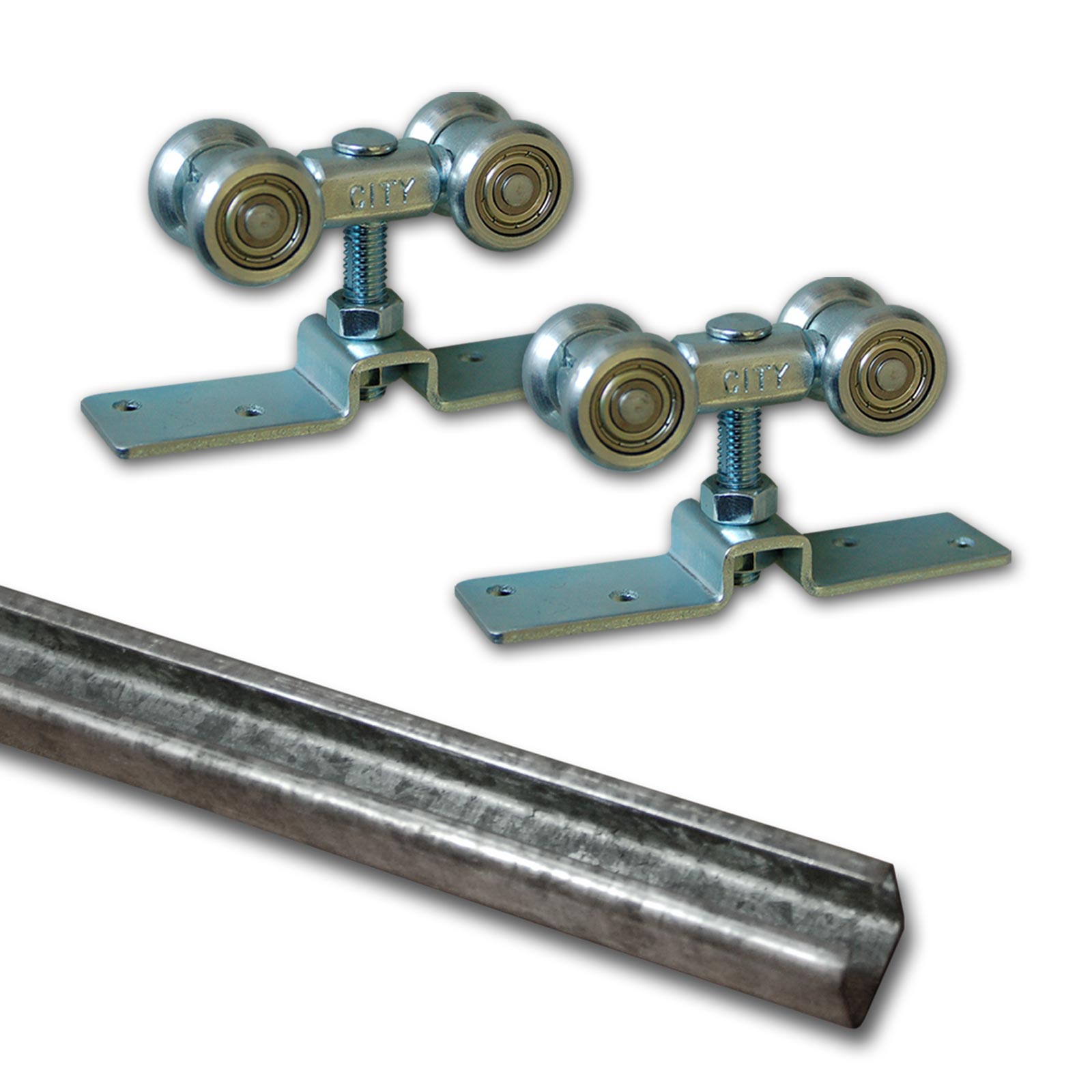 30074_30076_galerie Laufschiene Stahl 2m + Beschlagset bis 90 kg