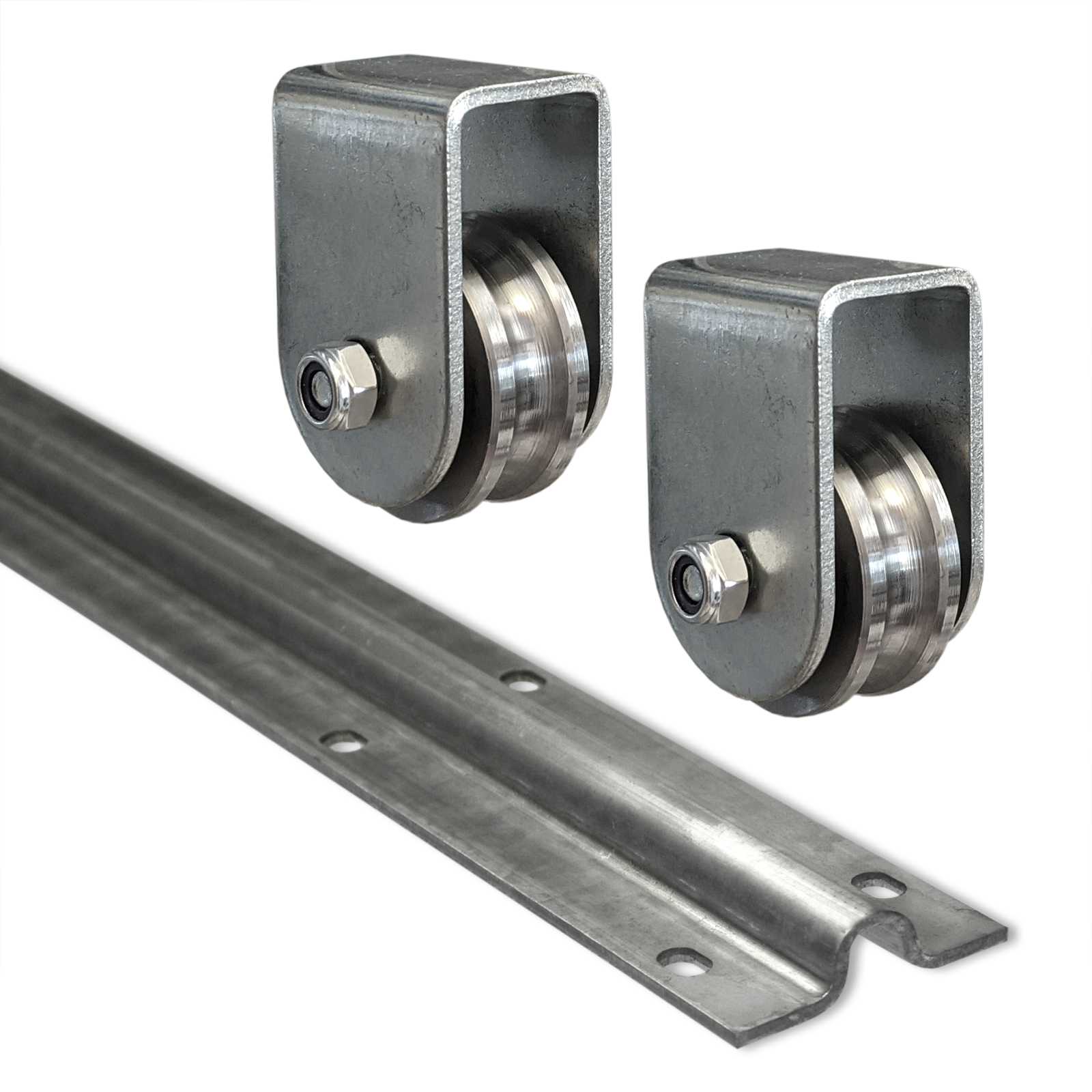 30201-30200x2-30062x2_1b 3m Schiene Rundprofil + Stahlrollen Ø 62mm