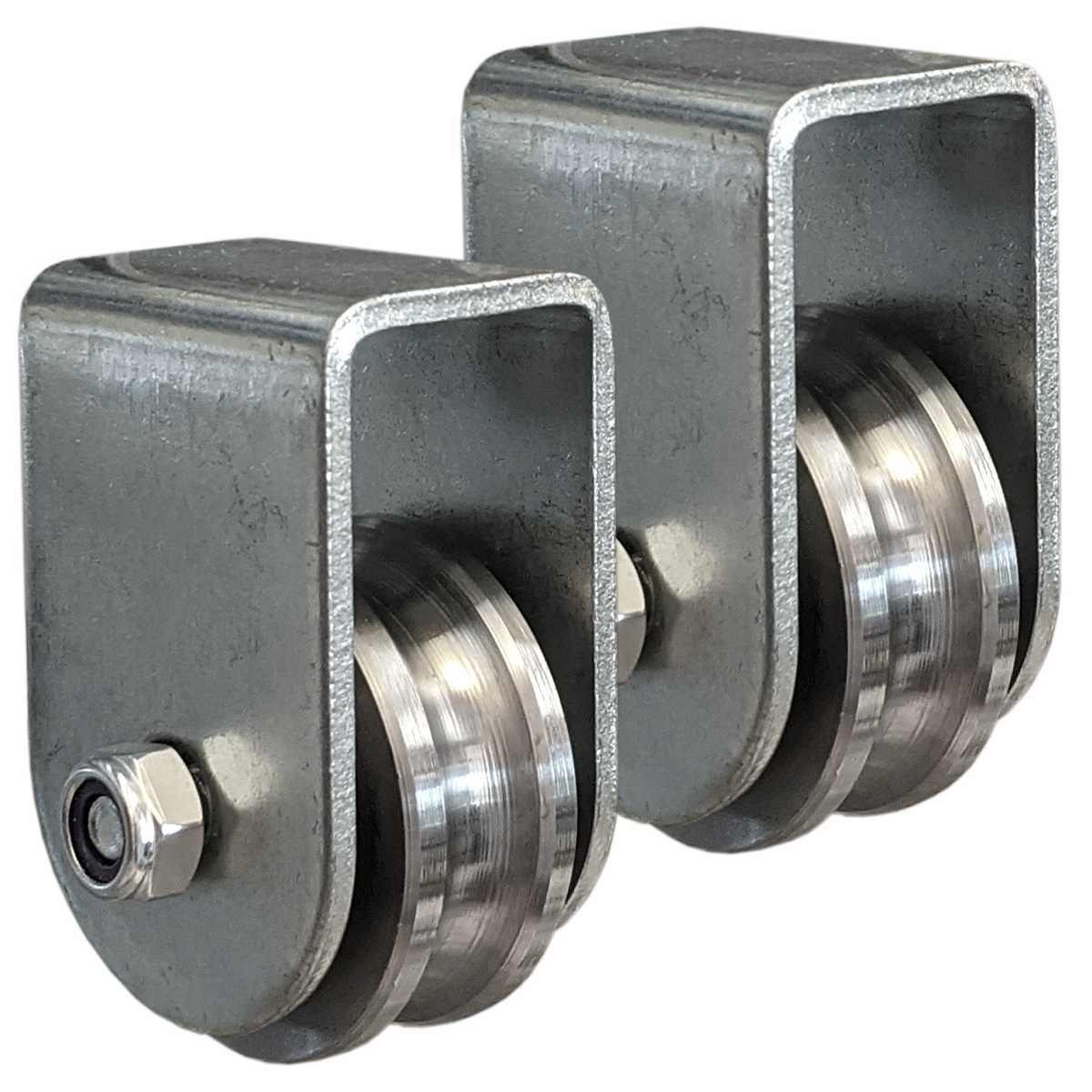 30200x2-30062x2krfPR6IFggleC 3m Schiene Spitzprofil + Stahlrollen Ø 62mm